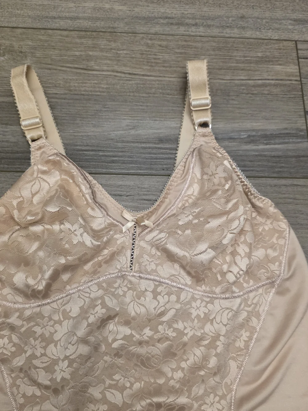 Bali Beige Floral Lace Shapewear Bodysuit